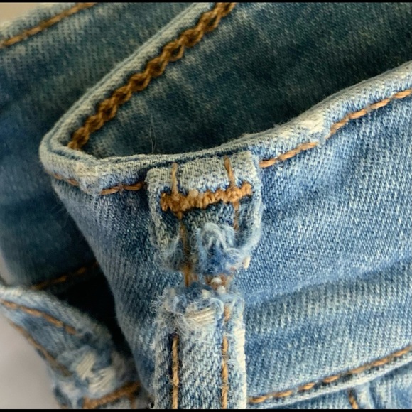 Topshop Womens Jeans Sz 28 Blue Denim Moto Leigh Skinny Distressed - Picture 7 of 7